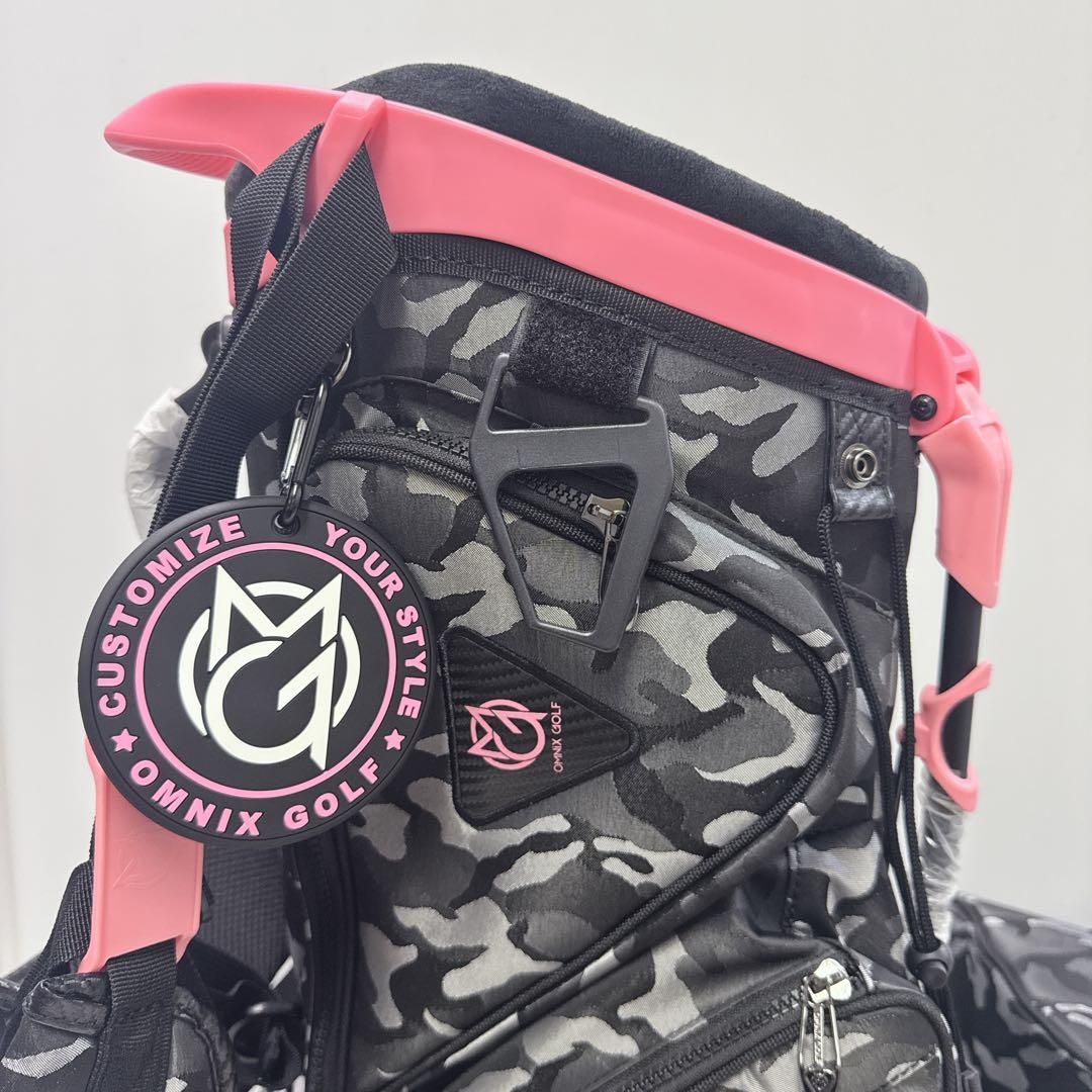 新品未使用 オムニックス スタンドバッグ カモ/ピンク 8.5型 新品未使用 オムニックス スタンドバッグ カモ/ピンク 8.5型 新品未