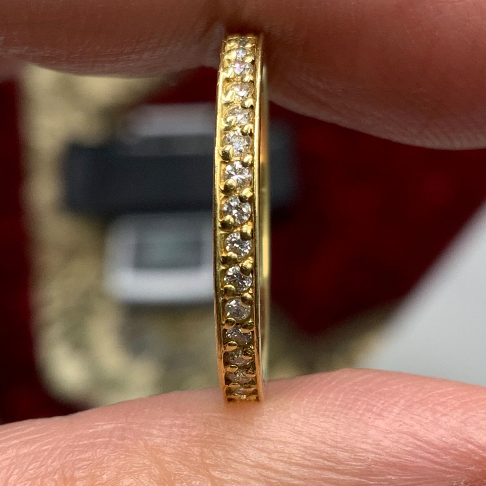 K18 YG ハーフエタニティリング ８号 楽天市場】リング 指輪 8号 ハーフエタニティ ゴージャス 18金 K18