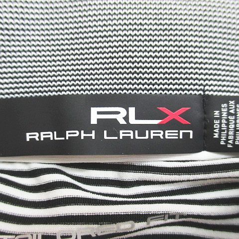 RLX アールエルエックス ゴルフ シャツ ボーダー 白 黒 Lサイズ RLX アールエルエックス ゴルフ シャツ ボーダー 白 黒 Lサイズ