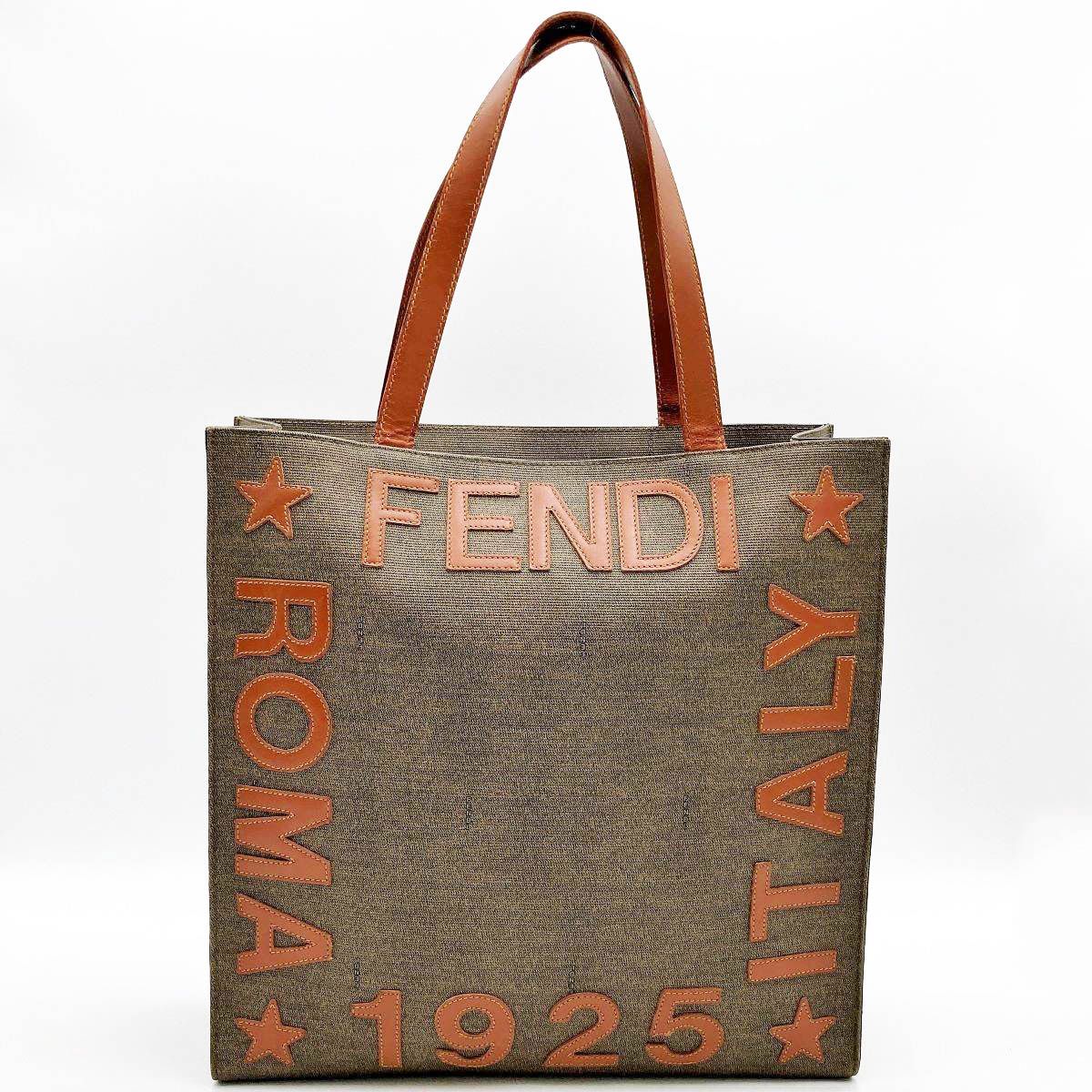 FENDI フェンディ トートバッグ ショルダーバッグ デカロゴ 1925 ROMA ブラウン PVC レディース メンズ USED 中古 - メルカリ