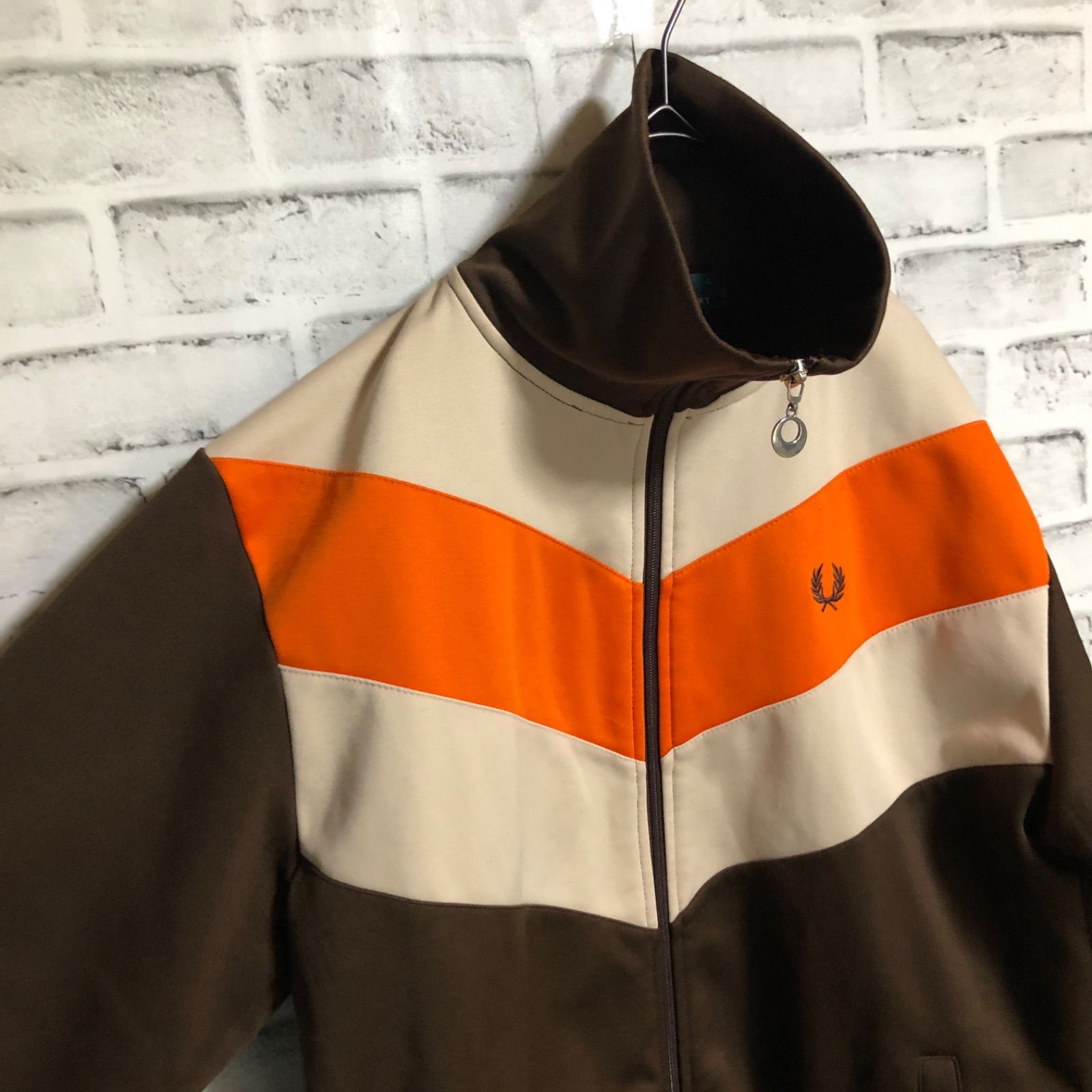 希少ブラウンベージュL⭐️80s Fred Perry トラックジャケット