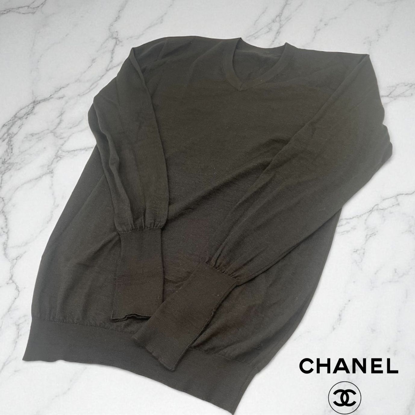CHANEL 通年薄手ニット　40 CHANEL シャネル セーター レディース ニット 薄手ニット 黒