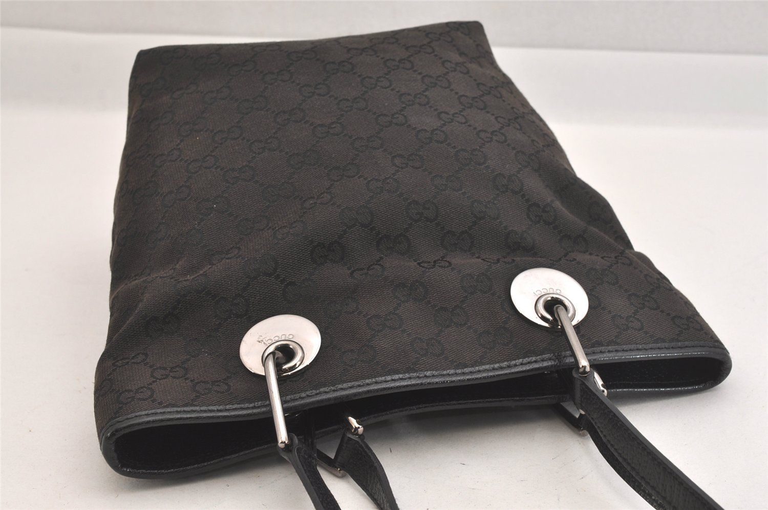 【美品】GUCCI GG エクリプス トートバック キャンバス レザー ブラック GGキャンバス グッチ エクリプス トートバッグ 120837 レザー