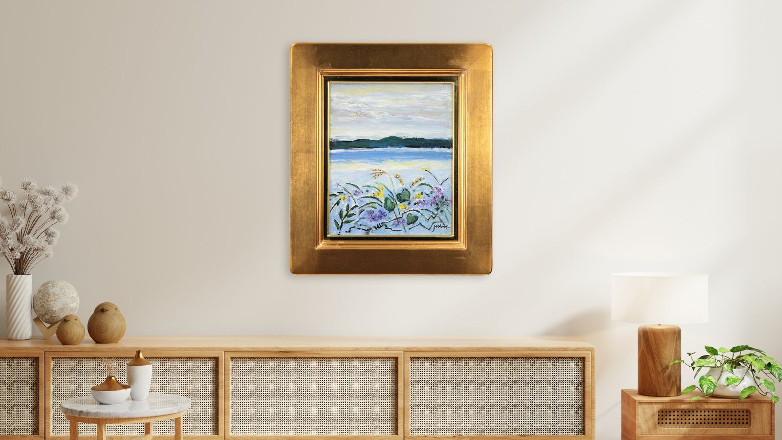 八木伸子 「湖にて」 油絵・油彩画 絵画 - メルカリ