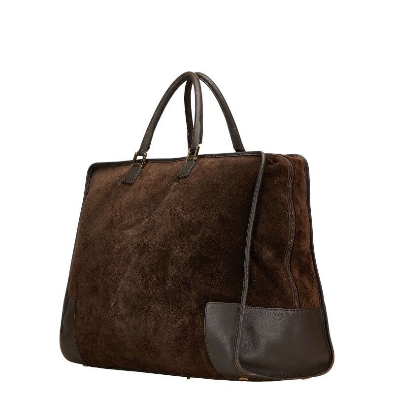 ロエベ アナグラム アマソナ50 ボストンバッグ トラベルバッグ ブラウン スウェード レザー レディース LOEWE 1-0233473