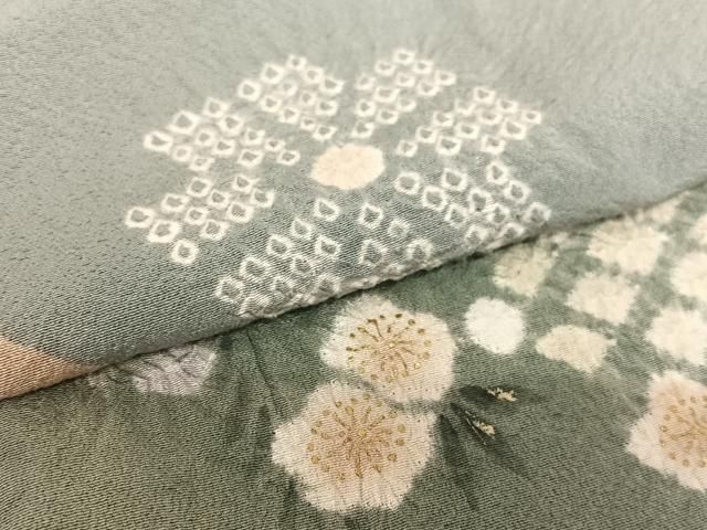 平和屋着物○十日町 名門 滝泰謹製 訪問着 絞り 舞花文 金彩 正絹 逸品  