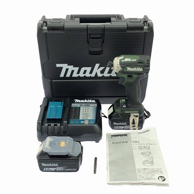 色 makita マキタ 18V 充電式インパクトドライバ TD171DGXAG グリーン バッテリ2個 6.0Ah 充電器 ケース116772 HRDEVELOPMENT_JP