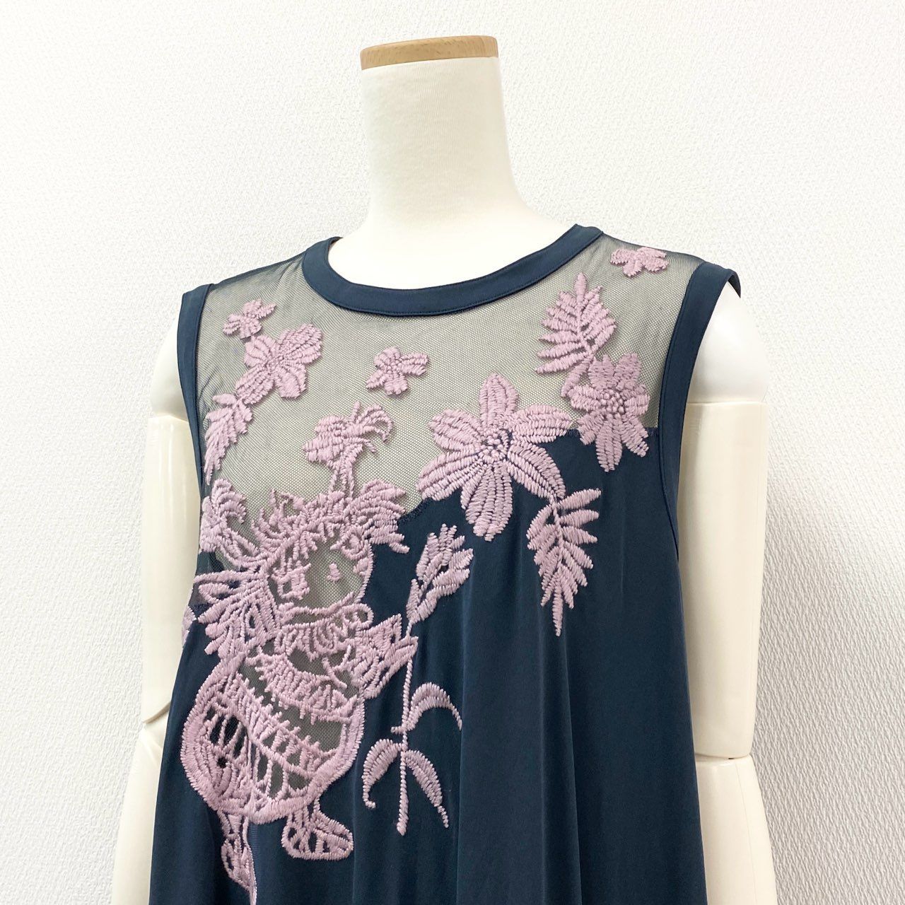 トクコプルミエブォル花柄ノースリーブフレアチュニックワンピース TOKUKO 1er VOL トクコプルミエヴォル ノースリーブチュニック 花柄