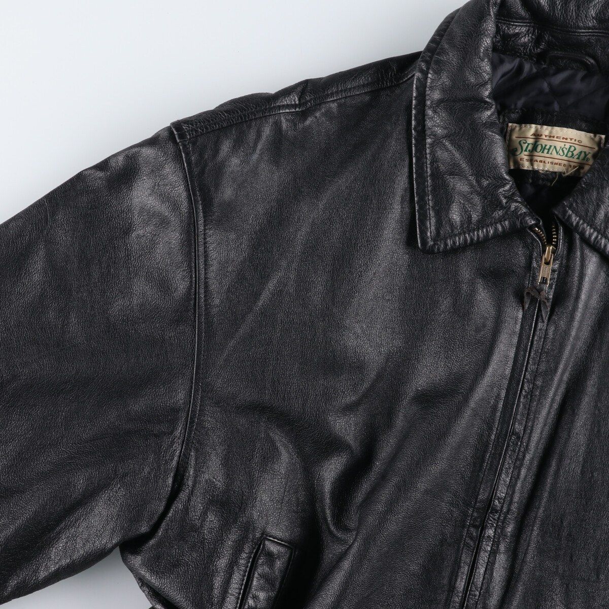 古着 90年代 セントジョンズベイ ST JOHN'S BAY レザーブルゾンタイプ