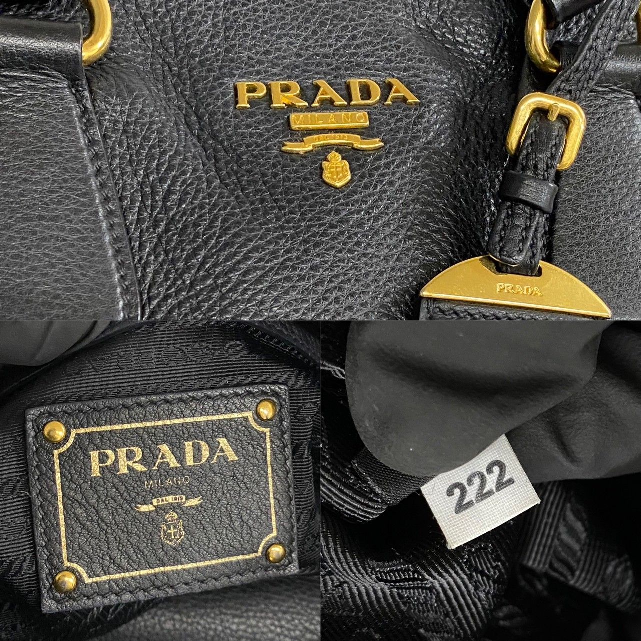 極 美品 希少品 PRADA プラダ ロゴ 金具 レザー 本革 トートバッグ ...