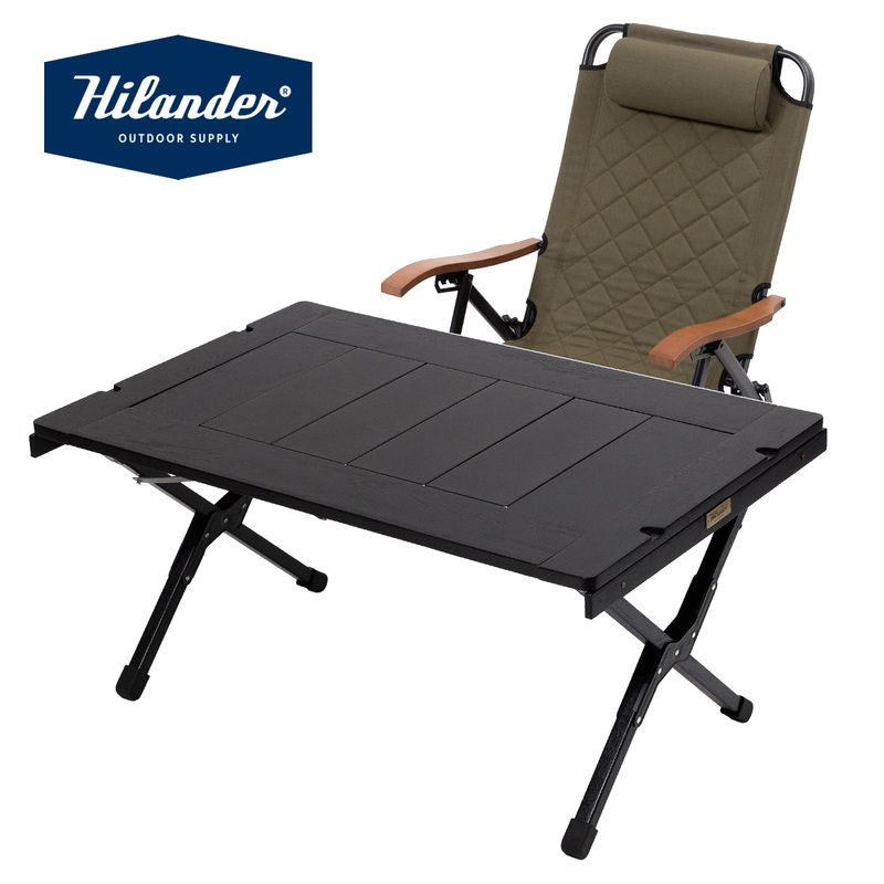 Hilander ハイランダー シェフテーブルlight 90 クライマックスローチェアSTセット テーブル BLACK チェア カーキ