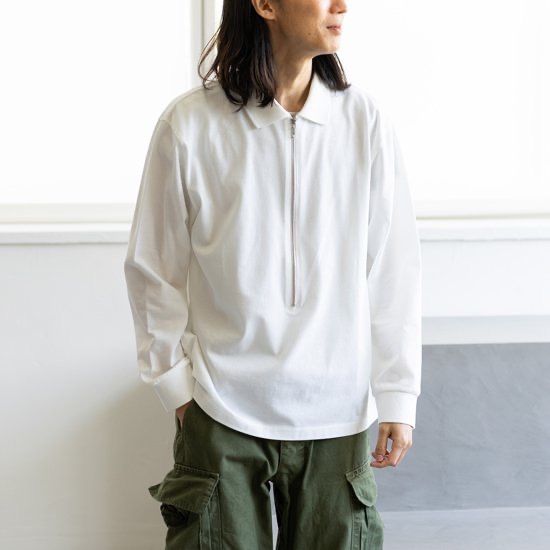 REVERBERATE リバーバレイト ZIP L/S POLO ジップアップロングスリーブ