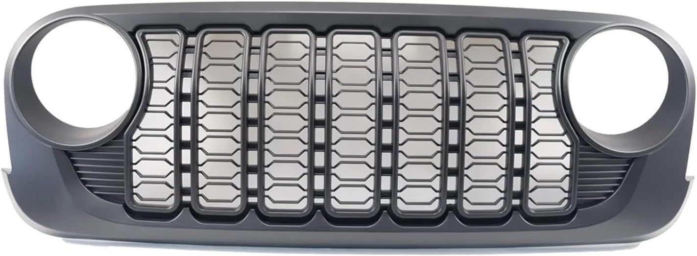 フロントバンパー メッシュグリル JLスタイル JK 2007-2017対応 マットブラック