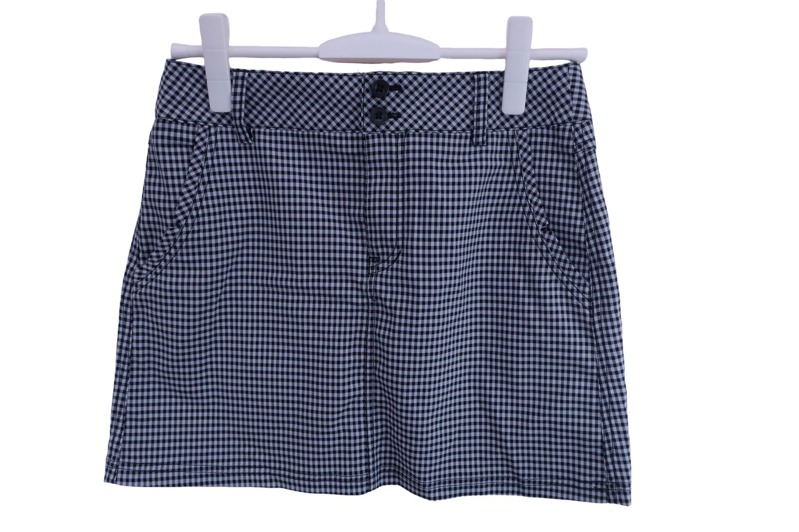【美品】adidas(アディダス) スカート 白黒チェック レディース S/P ゴルフ用品 2410-0104 中古