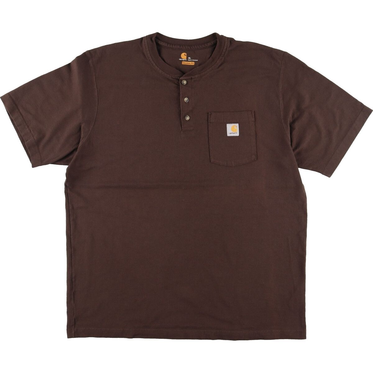 古着 カーハート Carhartt ORIGINAL FIT ヘンリーネック 半袖 ワンポイントロゴポケットTシャツ メンズXL/eaa441929