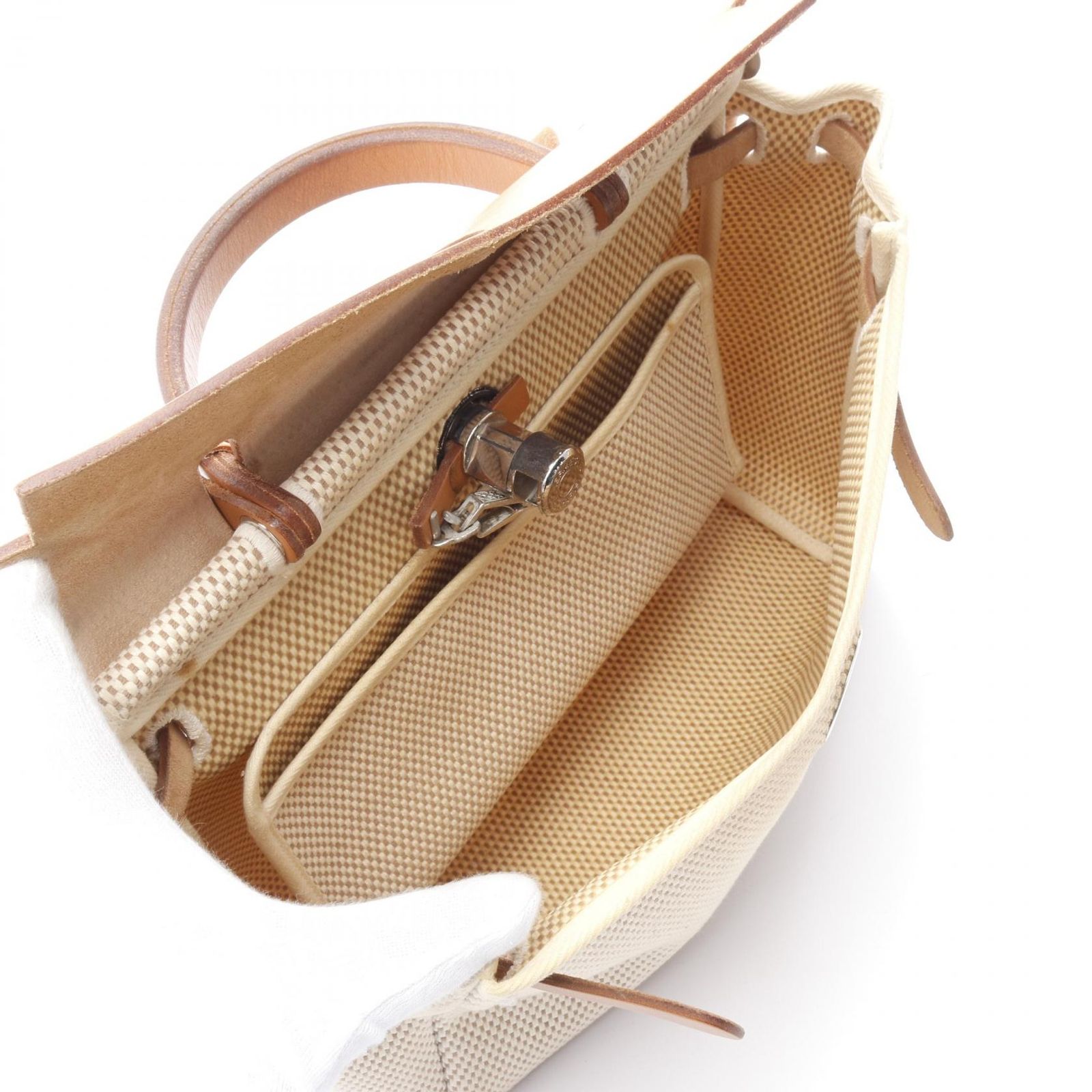 エルメス HERMES ハンドバッグ エールバッグPM ベージュ/ブラック