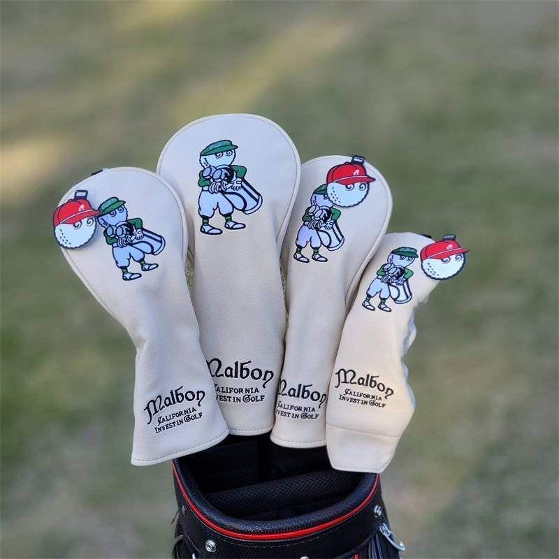 Malbon マルボンゴルフ クラブカバー ヘッドカバー4個セット　ベージュ Amazon.co.jp: クラブカバー4点セット マルボン golf マルボン