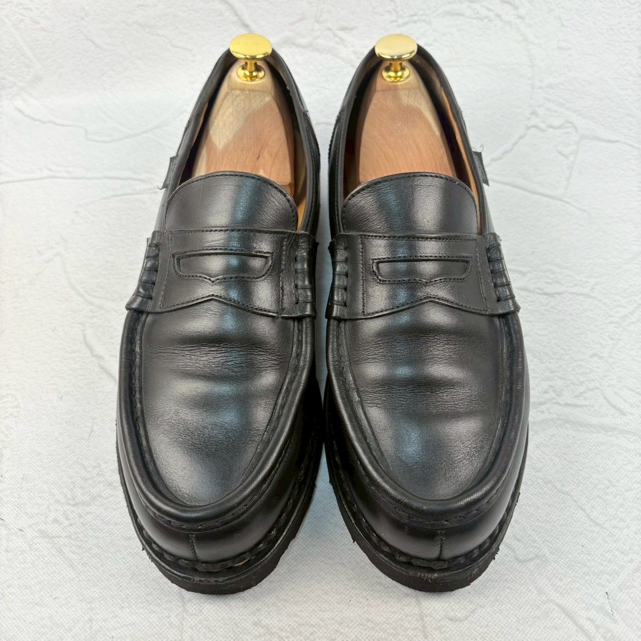 手入れ済・良品】Paraboot パラブーツ REIMS ランス 黒 ビーフロール 