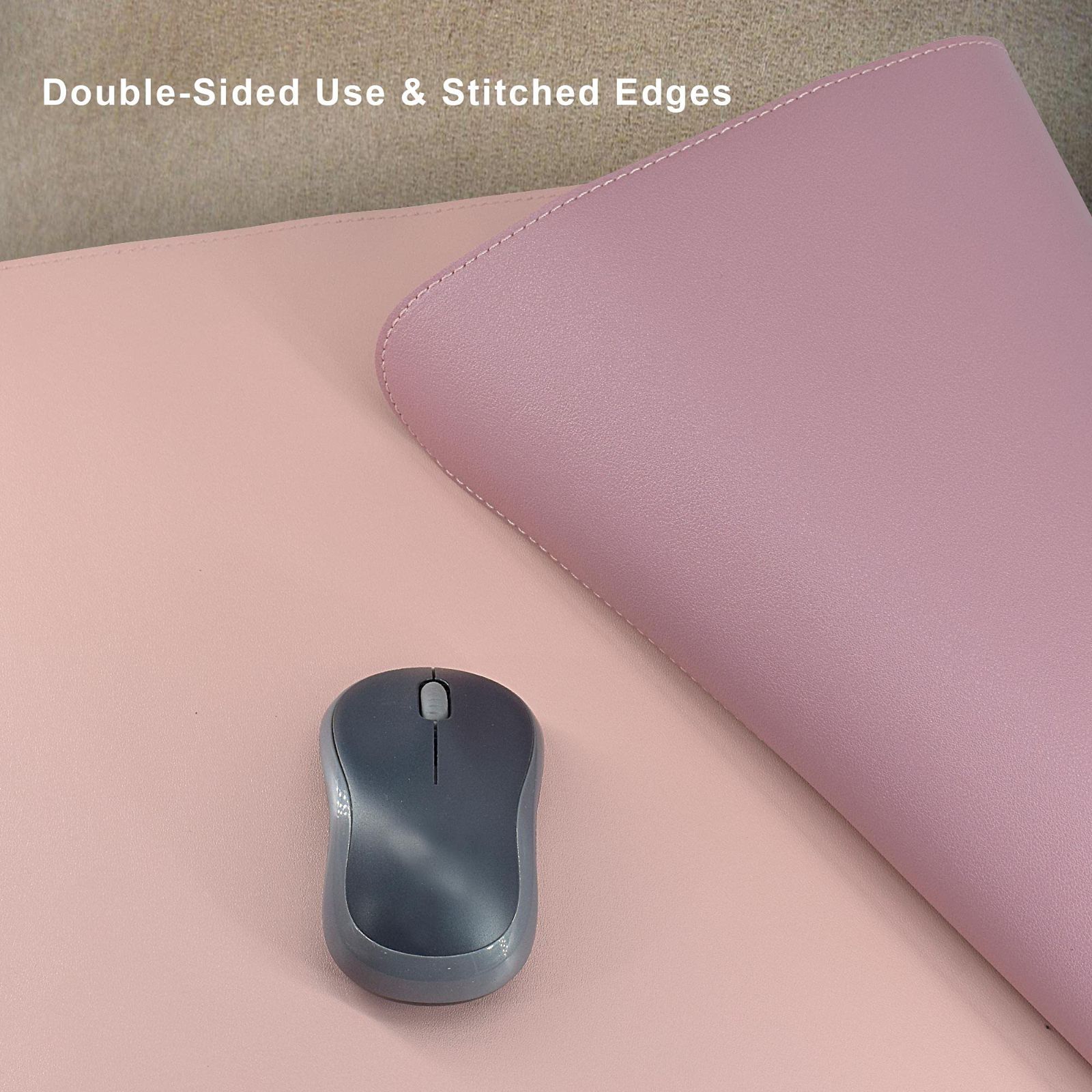 デスクマット， ノートパソコンデスクマット，135x40CM Chihein 超薄型防水PUレザーマウスパッド デスクブロッタープロテクター （褐色/グレー) : デスクマット， ノートパソコンデスクマット，135x40CM