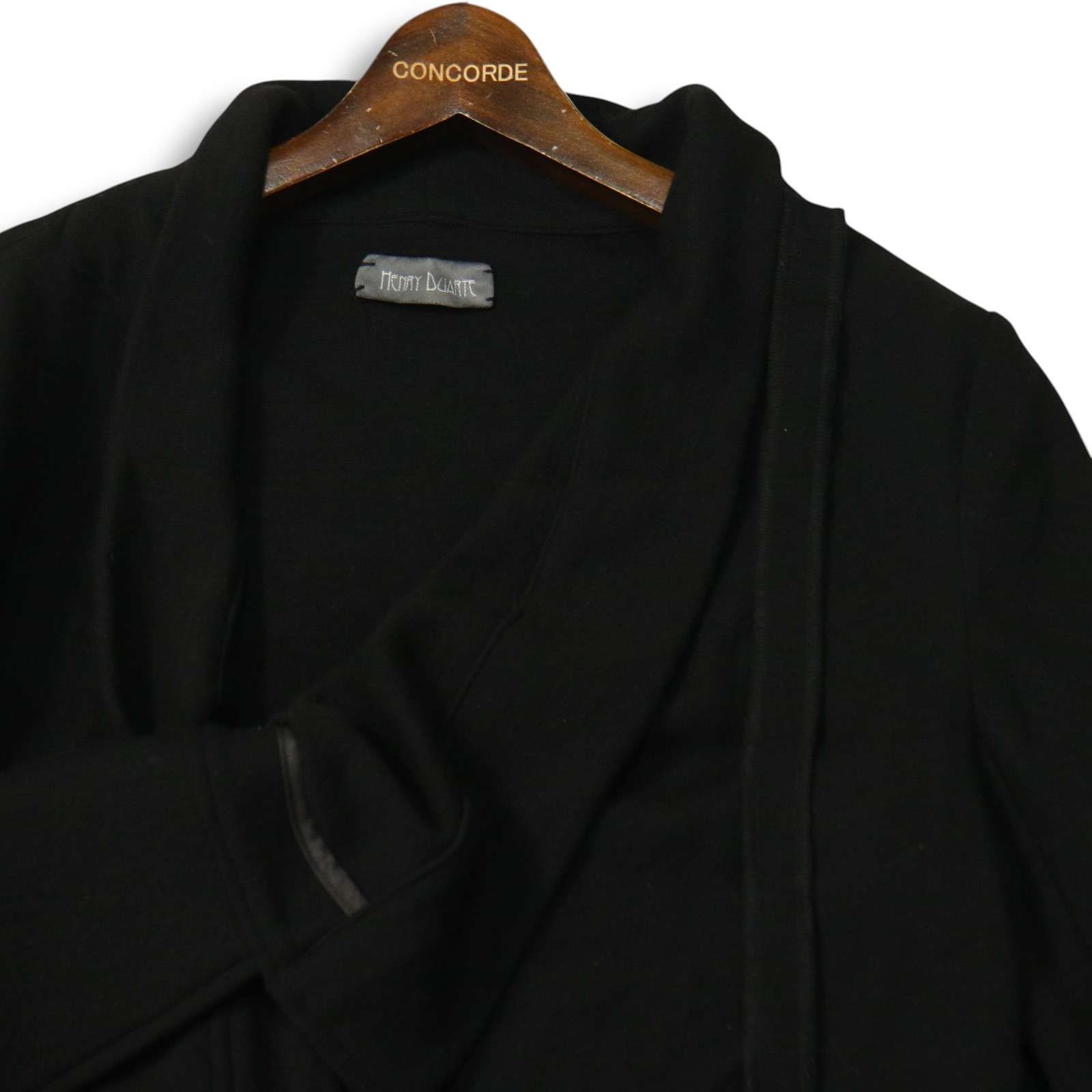 Henry Duarte ヘンリーデュアルテ 秋冬 変形デザイン ウール ニット ジャケット Sz.38 メンズ 黒