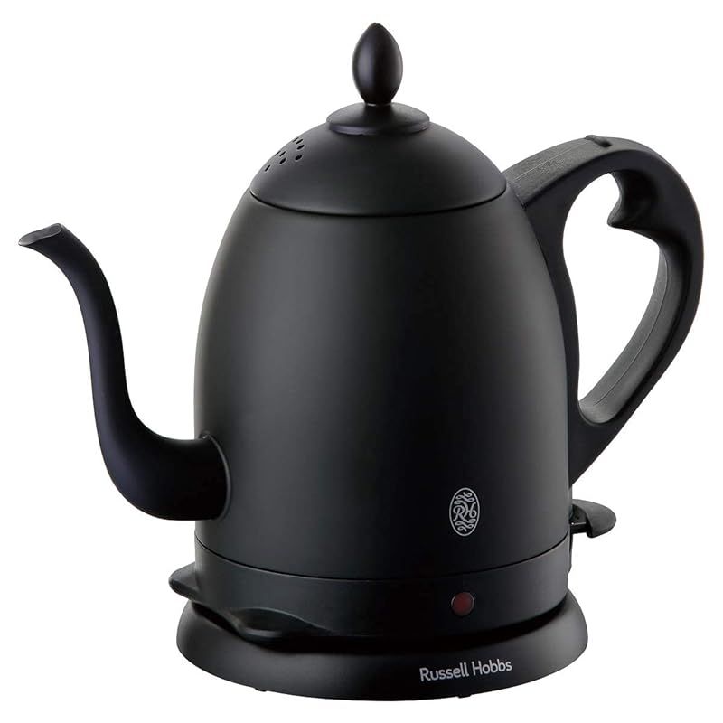 公式 Russell Hobbs ラッセルホブス マットブラック カフェケトル 0.8L 7408JP-88 3ヶ月延長 電気ケトル 細口 急速加熱 空焚き防止機能 オートオフ機能 ステンレス 保温 お手入れ簡単 コーヒー ドリップ 0