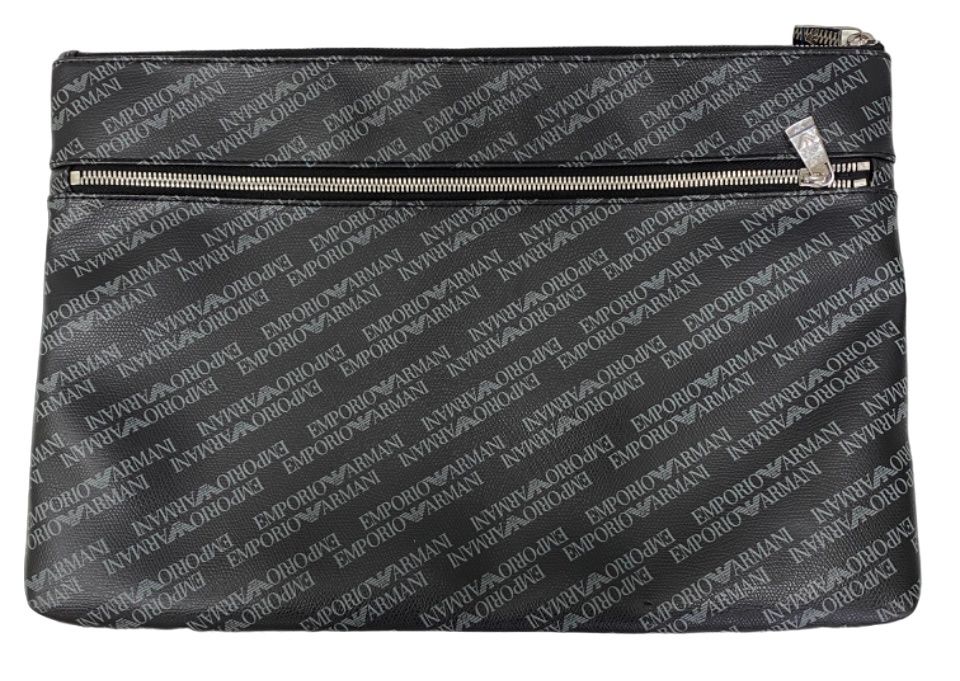 エンポリオアルマーニ EMPORIO ARMANI 総柄 バッグ メンズバッグ クラッチバッグ・セカンドバッグ ブラック