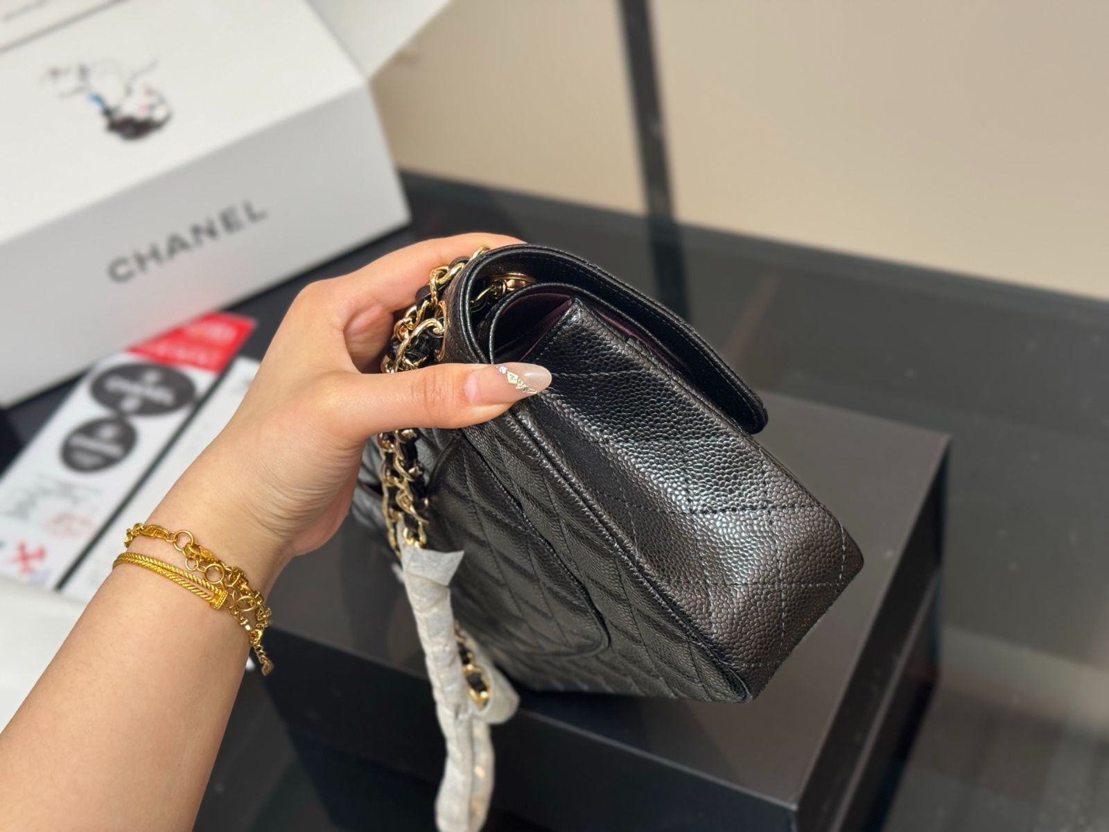 今日特価】CHANEL CF 25cm トップグレード サーモンレザー
