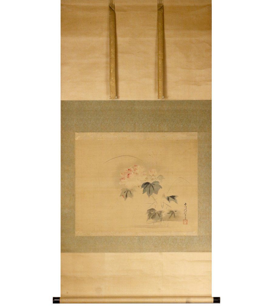 美品 掛け軸 日本画家 三輪良平筆 舞(美人画)図 リトグラフ