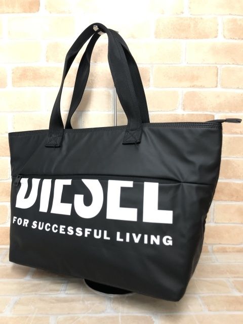 【中古】 DIESEL ディーゼル ビッグロゴ トートバッグ ブラック  111415857