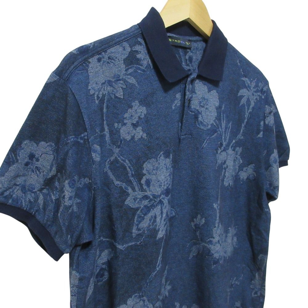 美品 ETRO エトロ フラワージャガード 鹿の子 半袖 ポロシャツ