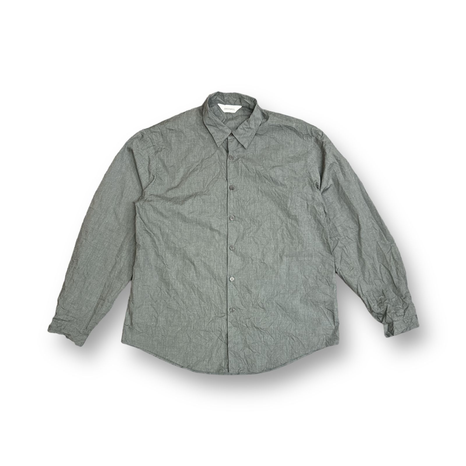 定価24200円 美品 DIGAWEL 24SS SHIRT CREASE FINISH GRAY シワ加工 レギュラーカラー シャツ ディガウェル  グレー 2 73831A3 - メルカリ