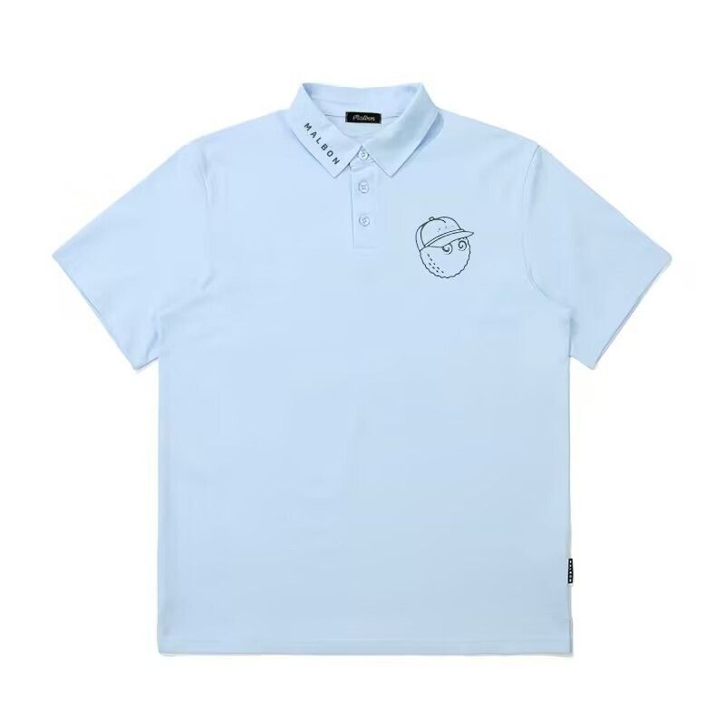 マルボンゴルフ malbon golf ゴルフ ポロシャツ 半袖 ライトブルー サイズ選択 S-3XL ss0233