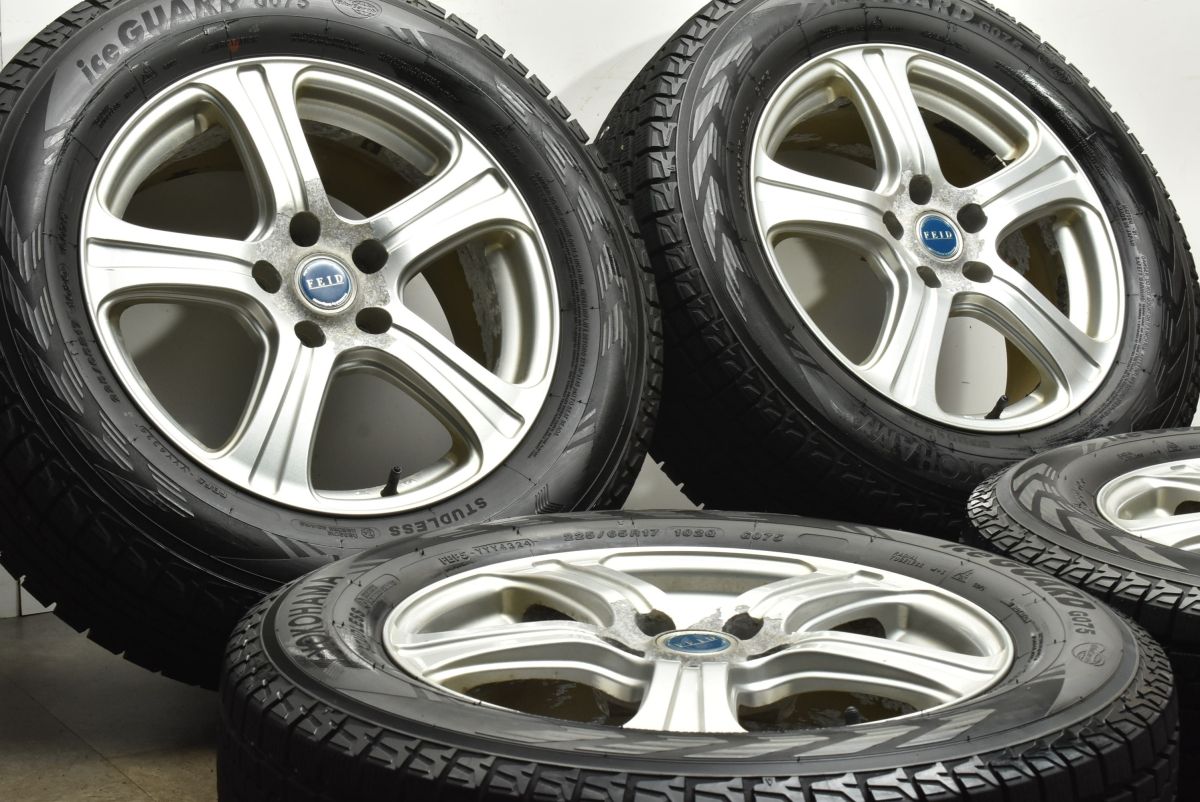 製 バリ溝 FEID 17in 7J 45 PCD114.3 ヨコハマ アイスガード G075 225 65R17 エクストレイル レガシィアウトバック CX-5 CX-8