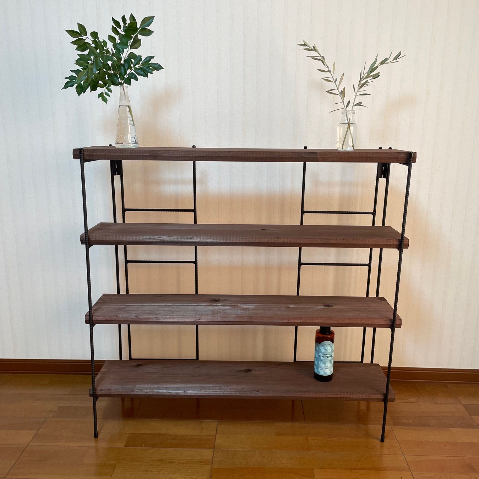 新商品‼️手作りアイアン家具 折り畳みラック 西海岸インテリア4段