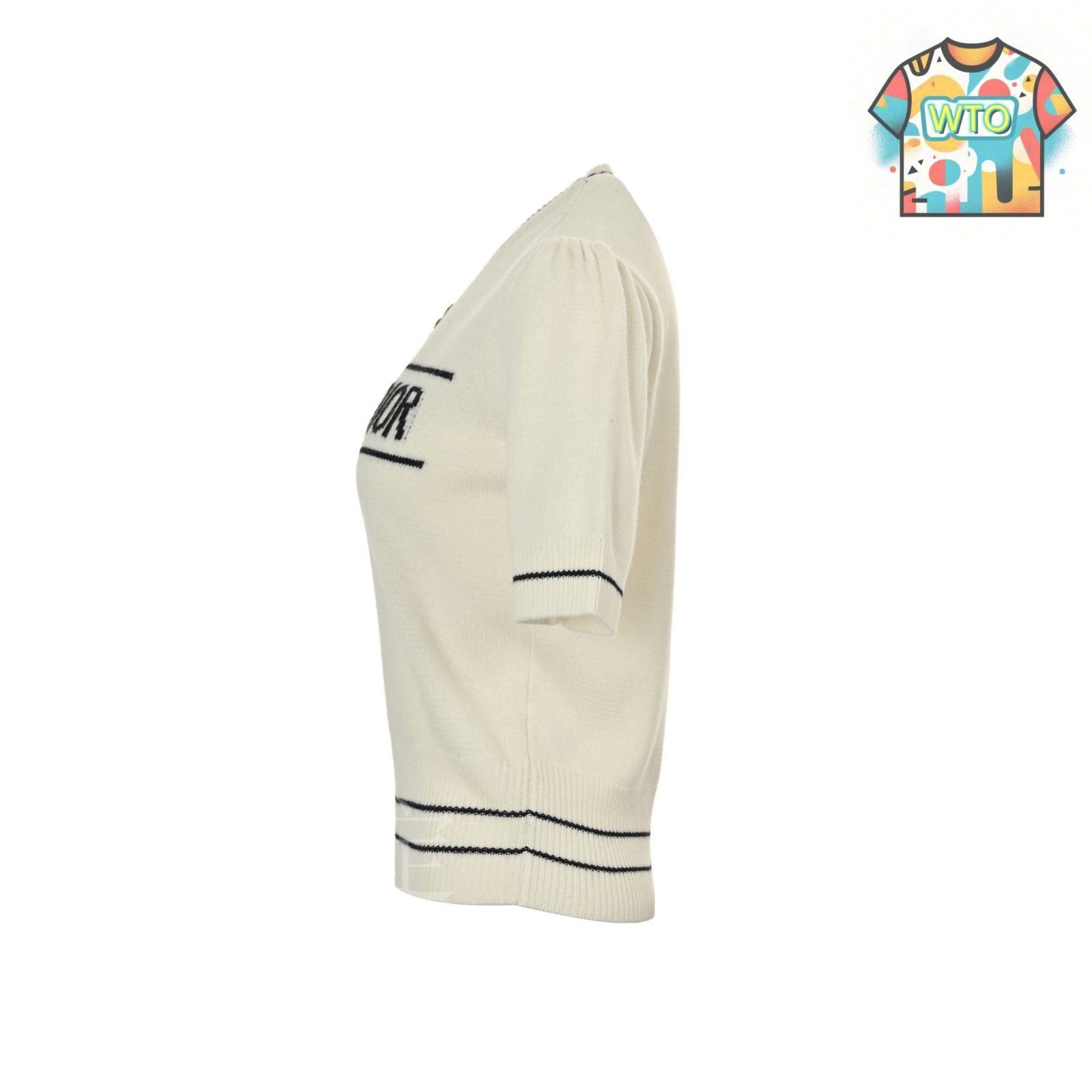 Dior ニット半袖Tシャツ 今日特価】Dior ディオール 刺しゅう透かしニット短袖 T シャツ