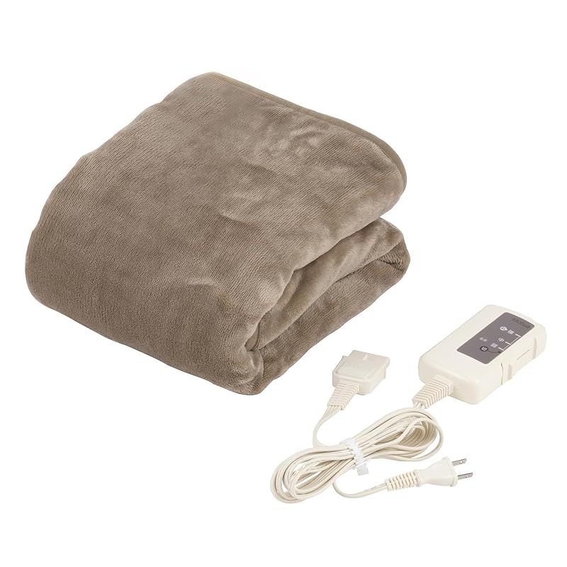 Mofua 電気毛布 洗える敷毛布 130×80cm シングル 表面フランネル 温度調節無段階 ダニ退治 頭寒足熱配線 足元 モフア MFD401H-H