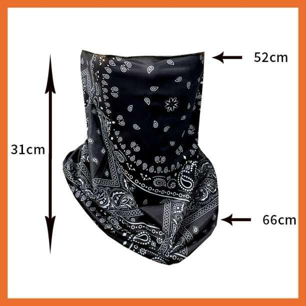 スカーフ マスク ペイズリー 柄 黒 フェイス ネック カバー バンダナ
