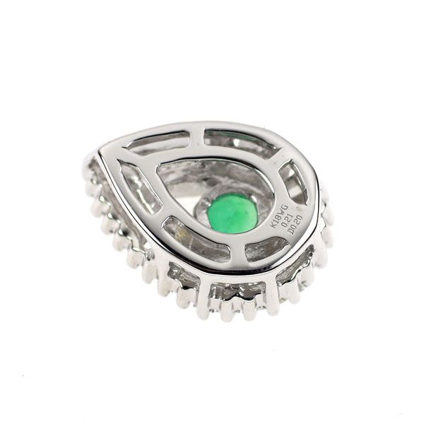 K18WG エメラルド ダイヤモンド ペンダントトップ 0.21ct D0