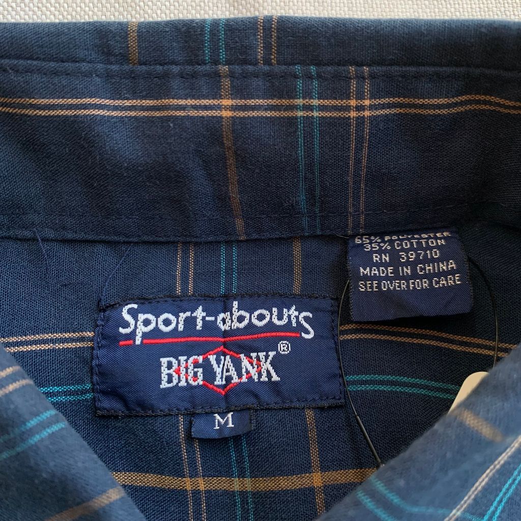 70s big yank ネルシャツ 青と白のチェック柄 70s big yank ネルシャツ 青と白のチェック柄 - メルカリ