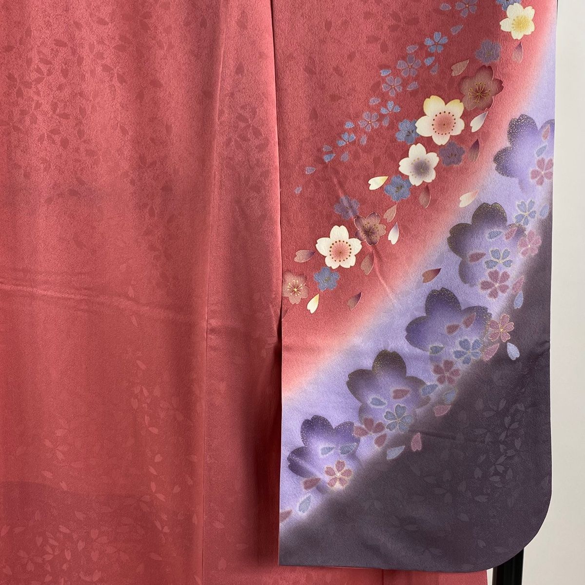 振袖 身丈167.5cm 裄丈67cm M 袷 袋帯フルセット 桜 花びら 金彩