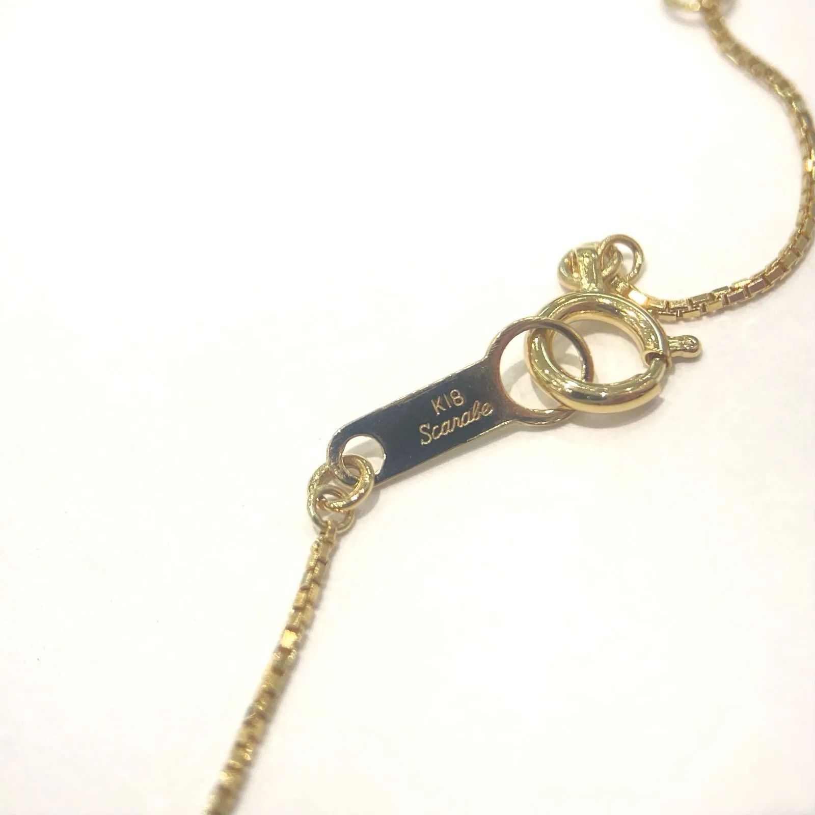 SCARABE K18 ダイヤモンドネックレス ダイヤモンド K18ネックレス(イエローゴールド/4月誕生石/鑑別書