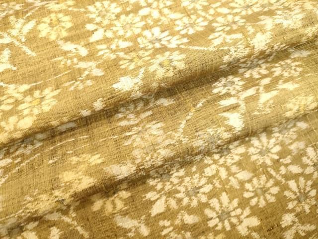 平和屋着物▽上質な紬　単衣　草花文　正絹　逸品　DAAU6409sf 平和屋着物▽上質な紬 単衣 草花文 正絹 逸品 DAAU6409sf