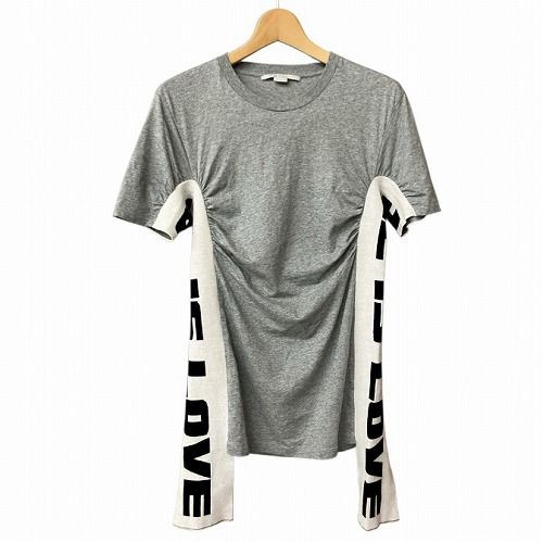 ステラマッカートニー STELLA McCARTNEY サイドロゴ Tシャツ 半袖 灰 グレー 40 L位 GY41
