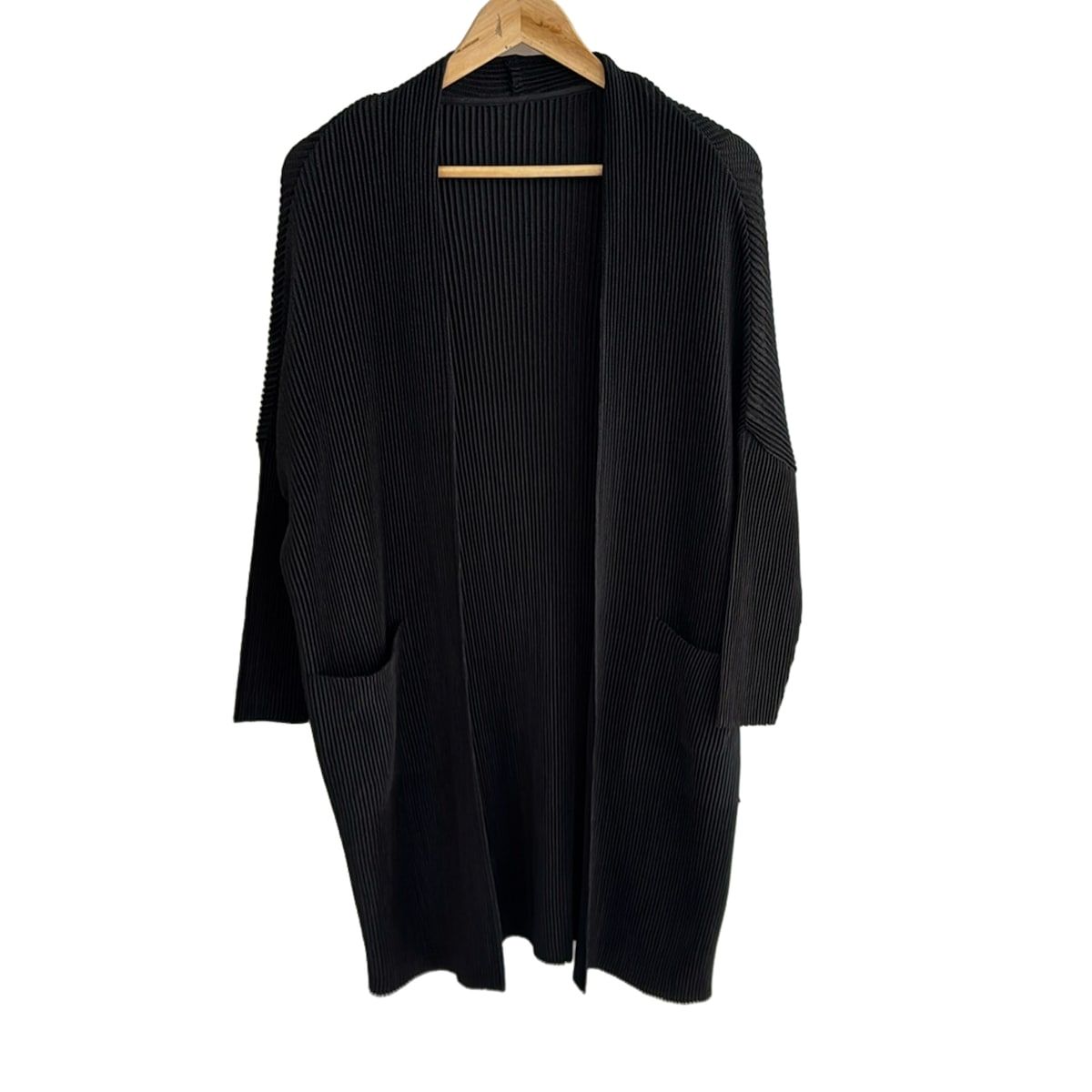 SPECCHIO スペッチオ カーディガン サイズ40 M レディース - 黒 七分袖|プリーツ|ロング丈