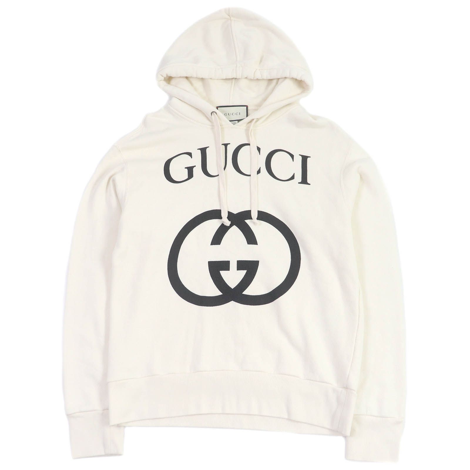 グッチ GUCCI ロゴ プルオーバー パーカー フーディー アイボリー