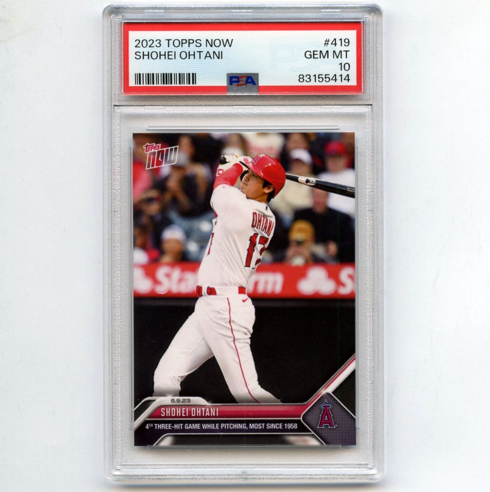 PSA10 GEM MINT 大谷翔平 2023 Topps Now #419 Shohei Ohtani MLB投手 