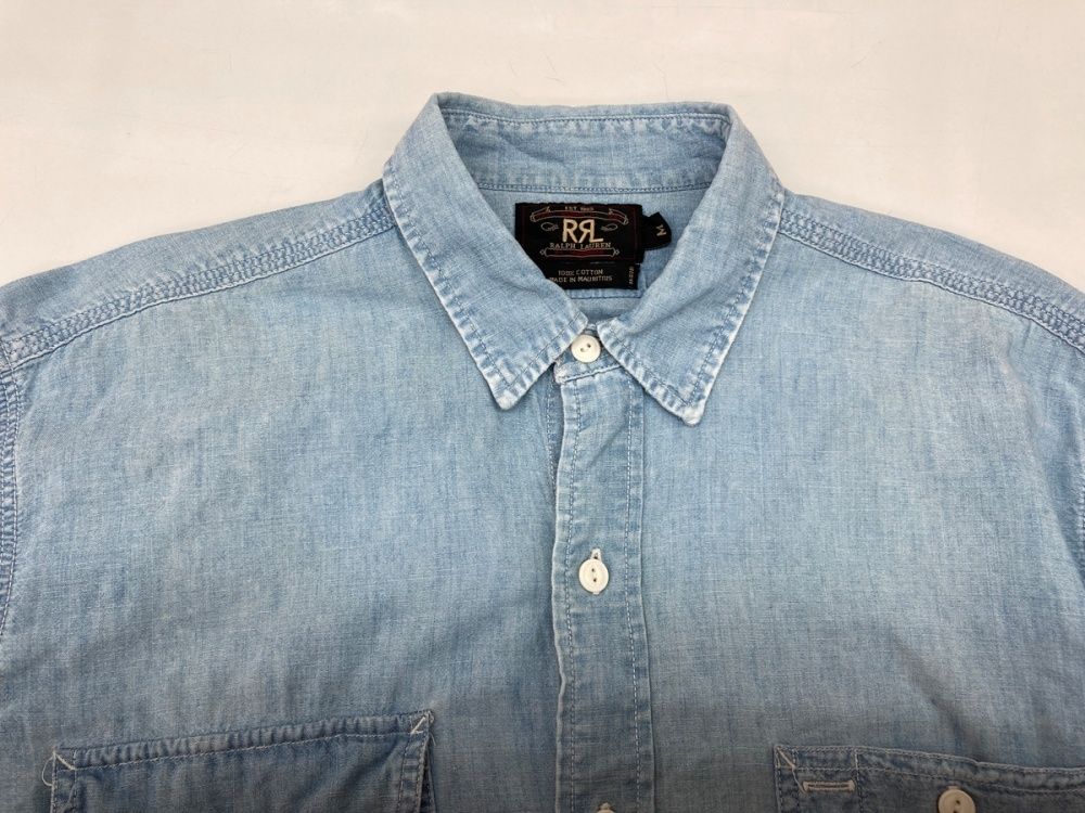 ダブルアールエル RRL 90s 三ツ星タグ SHIRT ステンカラー 猫目ボタン