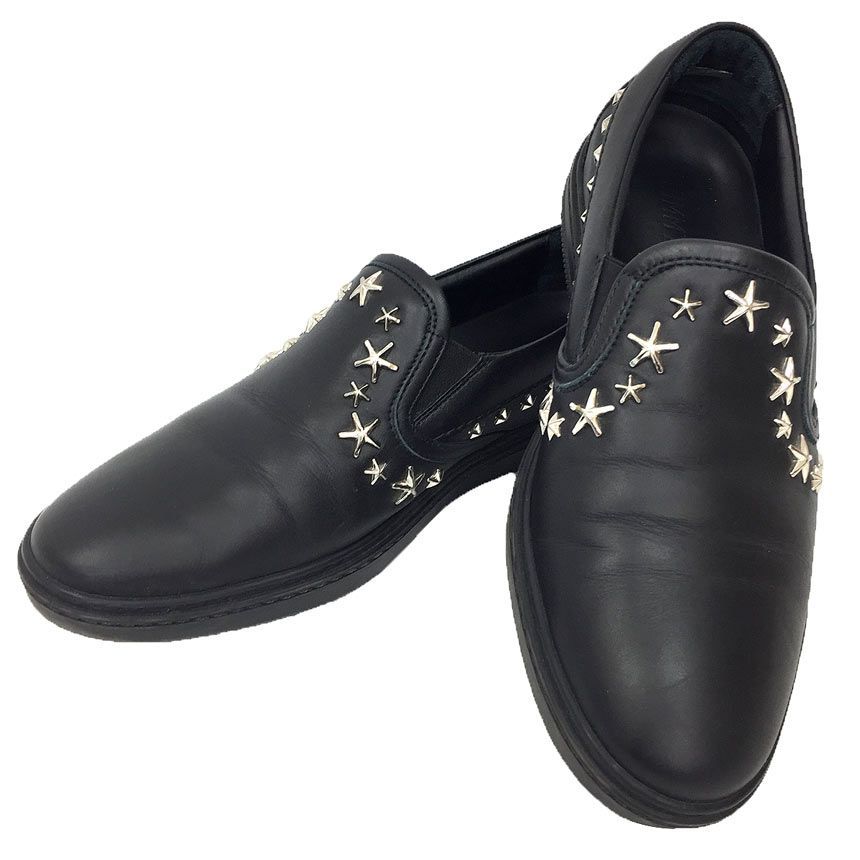 JIMMY CHOO ジミーチュウ スタースタッズ スリッポン スニーカー メンズ 42サイズ ブラック 黒 aq11672