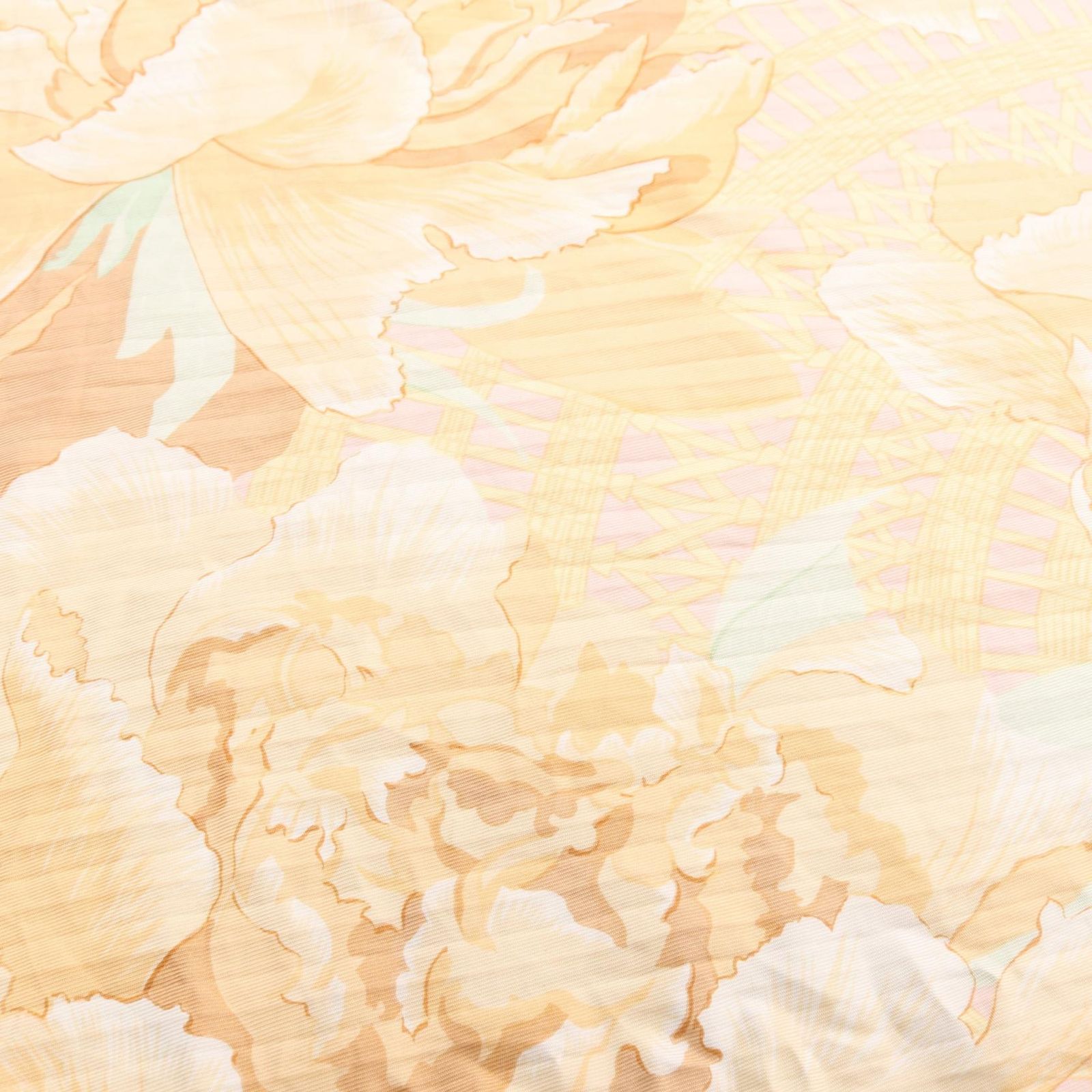 エルメス HERMES スカーフ カレ90 プリーツ LES PIVOINES シルク