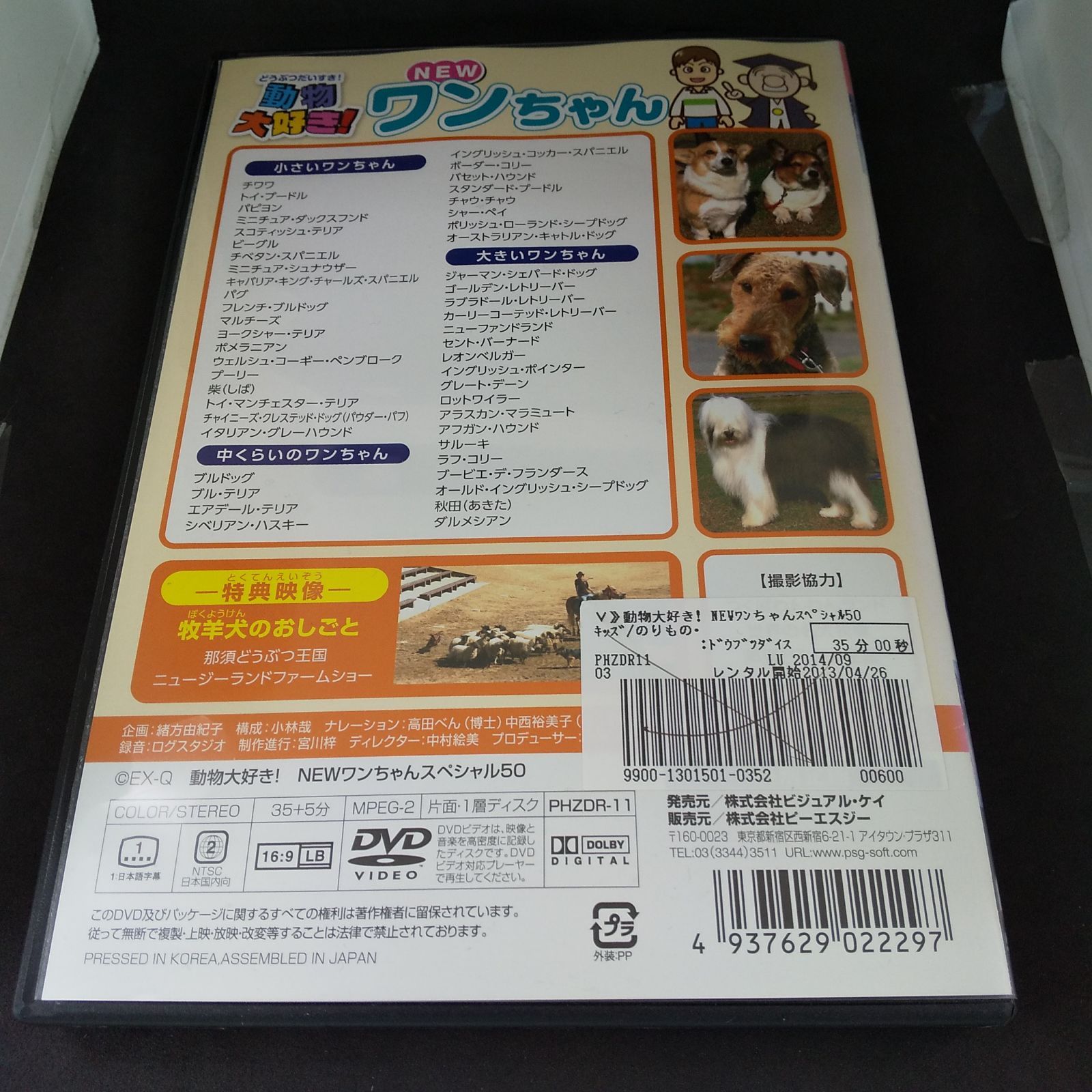 NEW 動物大好き！ワンちゃん　スペシャル50　レンタル落ち　中古　DVD　ケース付き